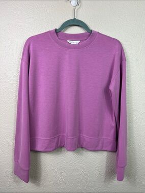 Athleta Pink Lilac Purple Long Sleeve Modal Blend Crop Soft Sweatshirt Medium